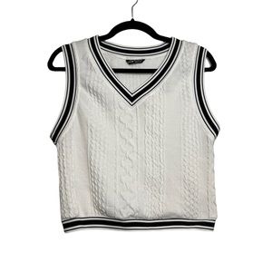 black & white sweater vest